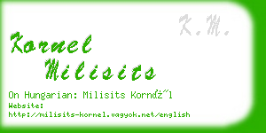 kornel milisits business card